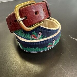 Leather Man Mens Belt Lighthouses Printed Color Size 30